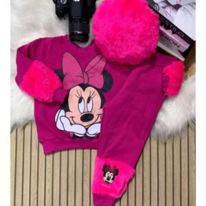 Alternative view of Conjunto de frio infantil para meninas + boina agasalho infantil moda blogueirinha