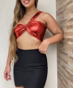 Cropped metalizado uma alça carnaval - Imagem 16