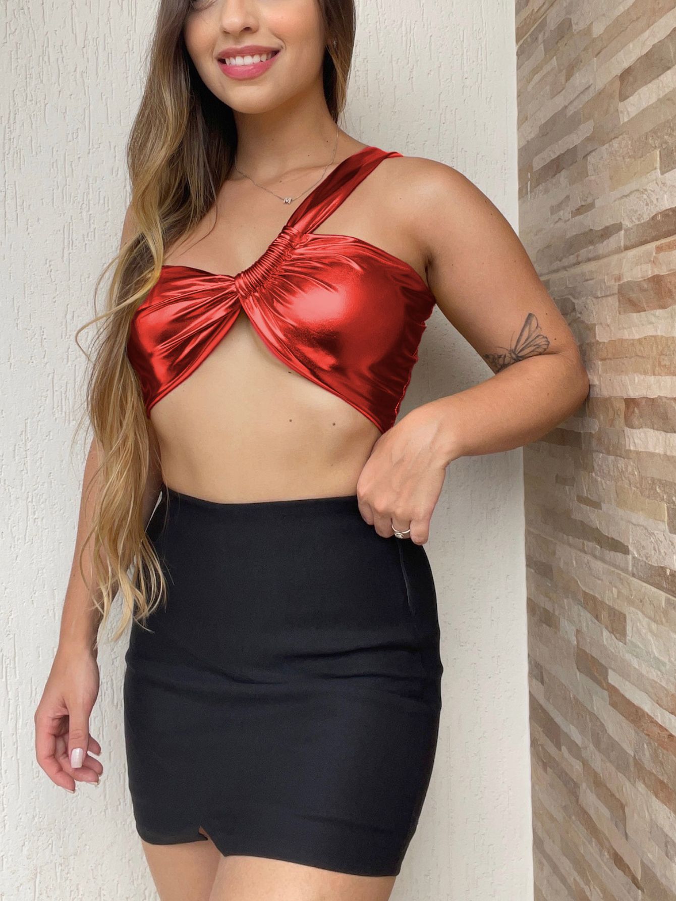 Cropped metalizado uma alça carnaval - Imagem 16