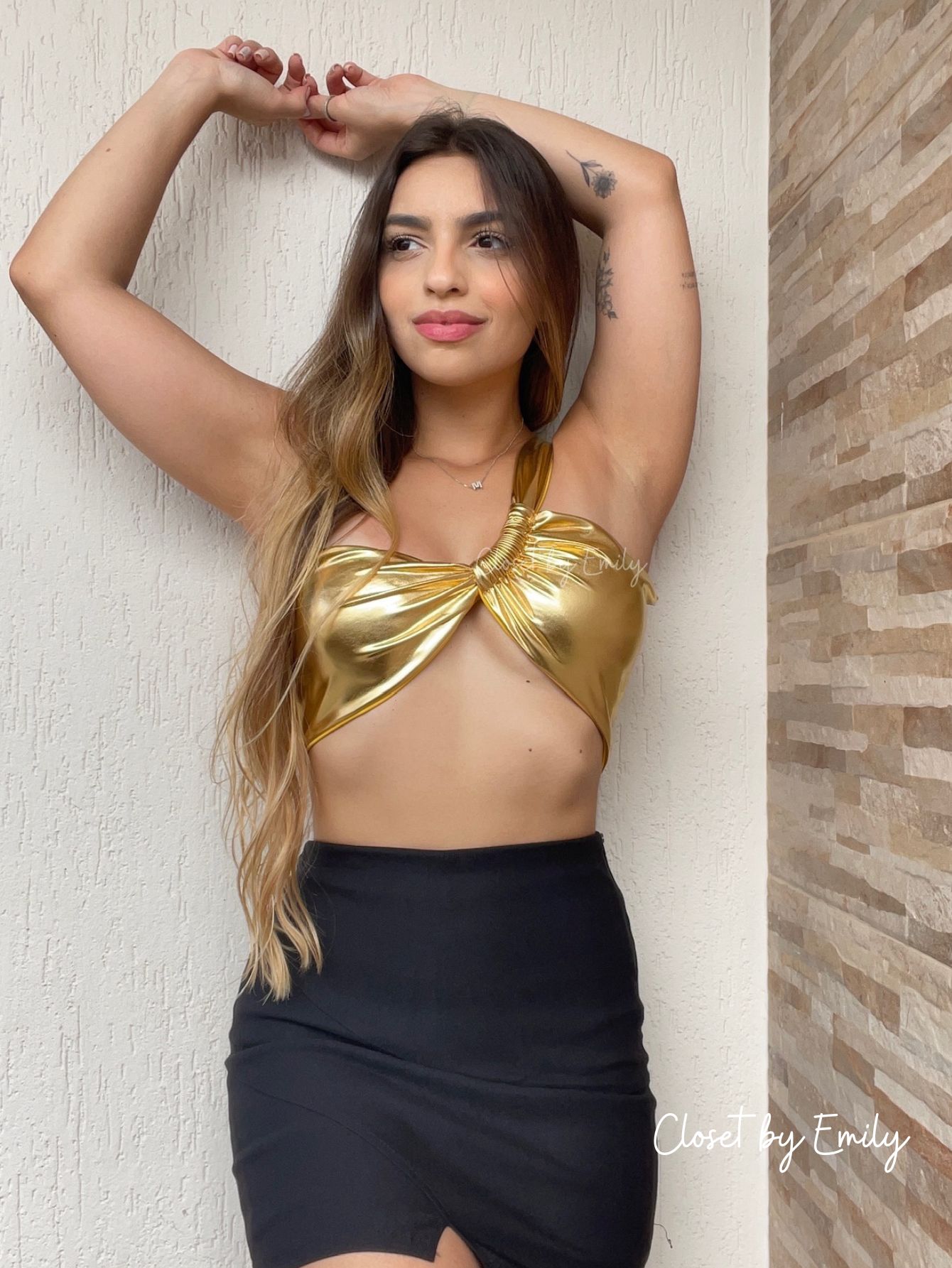 Cropped metalizado uma alça carnaval - Imagem 4
