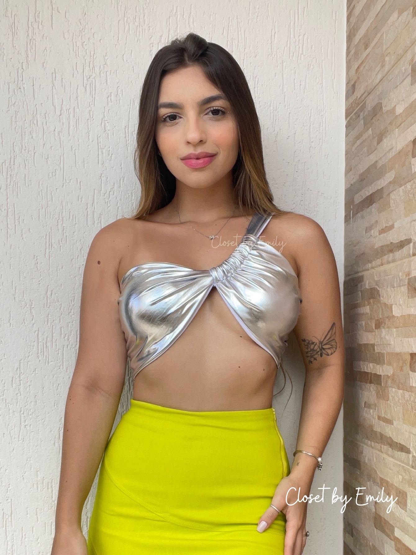 Cropped metalizado uma alça carnaval - Imagem 5