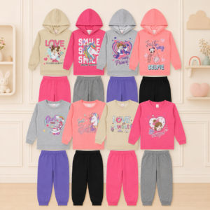 Conjunto Infantil Menina Moletim com Capuz Estampas Variadas