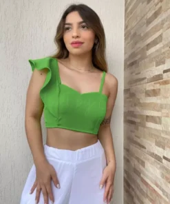 Cropped alfaiataria assimétrico - Imagem 3