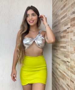 Shorts saia bengaline assimétrica - Imagem 8