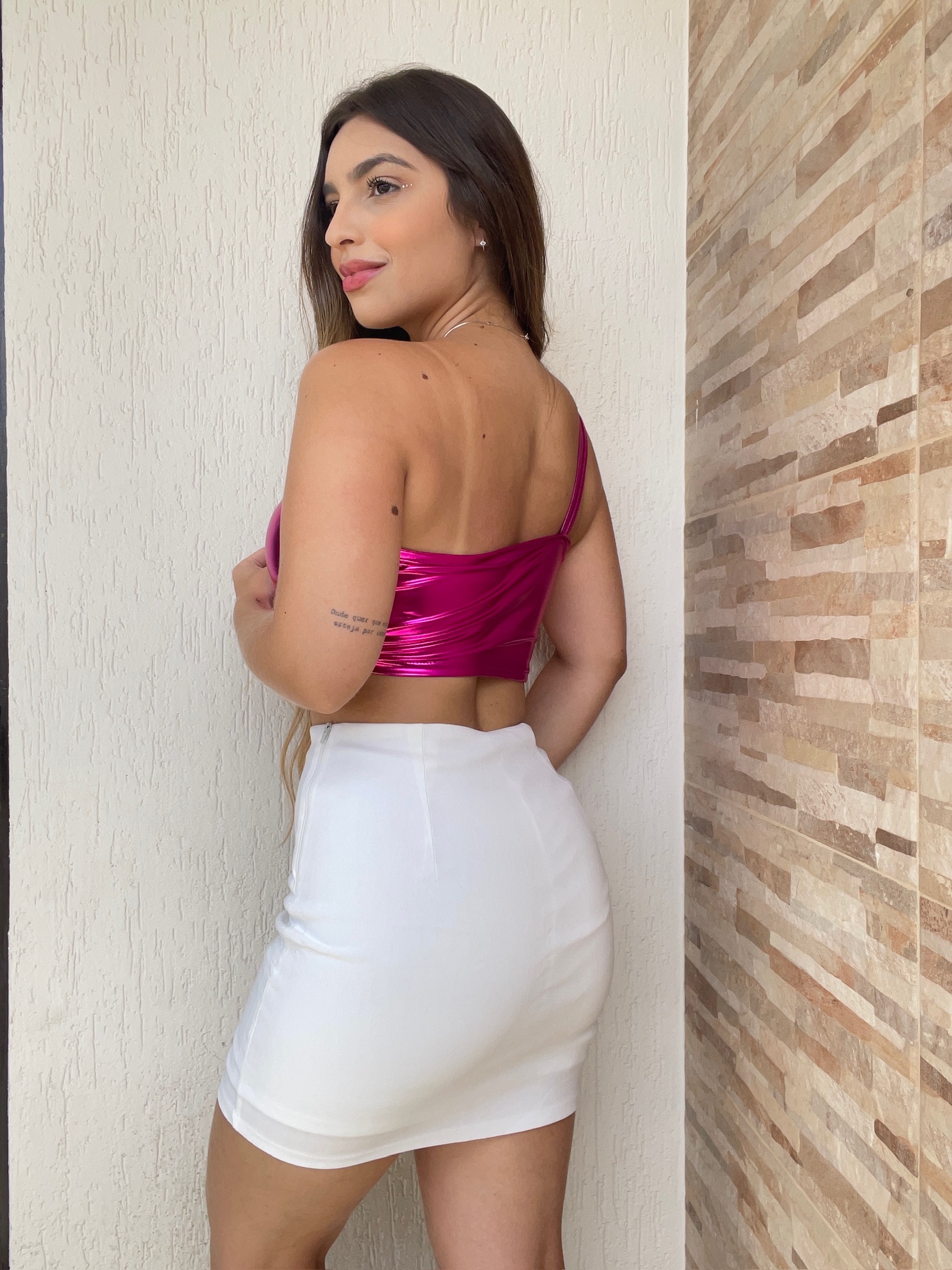 Shorts saia bengaline assimétrica - Imagem 3