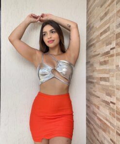 Cropped metalizado recortes carnaval - Imagem 3