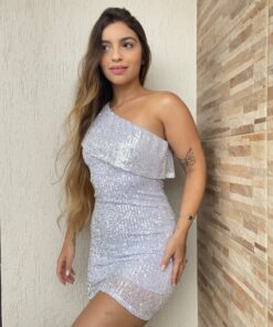 Vestido paetê babados