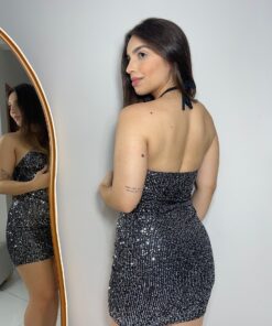 Alternative view of Vestido Charlotte Paetê