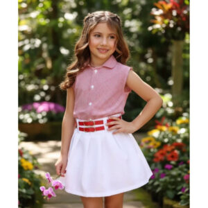 Conjunto Infantil de Menina Short e Saia moda Blogueira de luxo lançamento