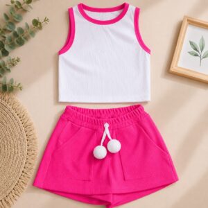Alternative view of Conjunto Infantil Casual Menina Verão Confortável Regata e Short