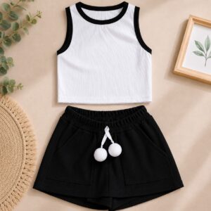 Conjunto Infantil Casual Menina Verão Confortável Regata e Short