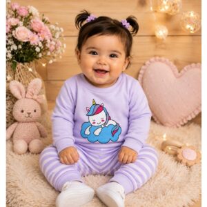 Conjunto Inverno Infantil Menna Bebê Menina Confortável Unicórnio
