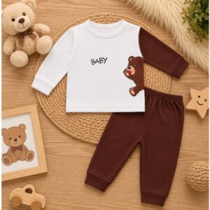 Conjunto Bebê Menino Baby Ursinho Macio e Confortável