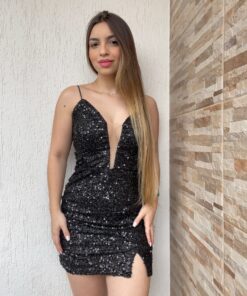 Vestido New Paetê Com Tulê - Imagem 9
