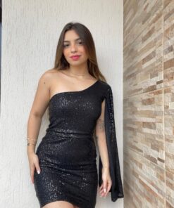 Vestido Paetê Manga flare - Imagem 3