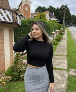 Cropped tricot manga longa - Imagem 8